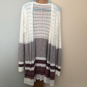 Maurice’s long, crochet cardigan